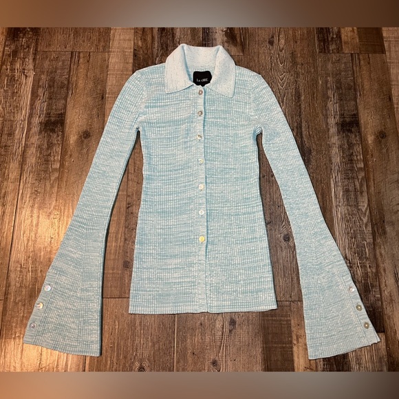 Le Ore Rimini Collared Cardigan in Sky Size XS - Picture 2 of 8